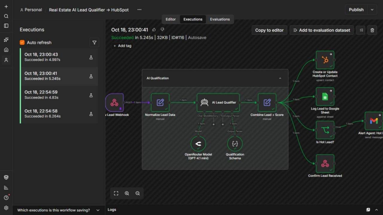 Real Estate AI Lead Qualifier: Test run: every step succeeded